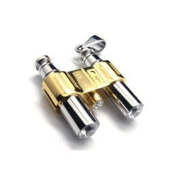 Náhrdelník S Príveskom Z Čistého Titánu S Binokulárnym Efektom Zo Zlatého Striebra