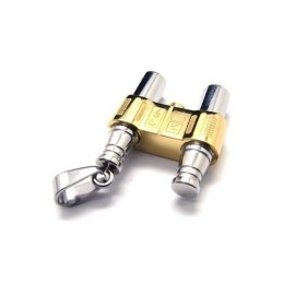 Náhrdelník S Príveskom Z Čistého Titánu S Binokulárnym Efektom Zo Zlatého Striebra