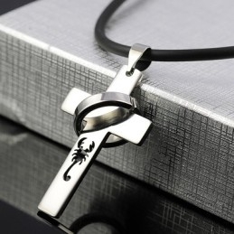 Titánový Náhrdelník S Krížom A Príveskom Kráľ Škorpión