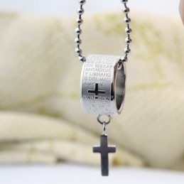 Módny Darčekový Prsteň A Kríž Titánový Náhrdelník S Príveskom