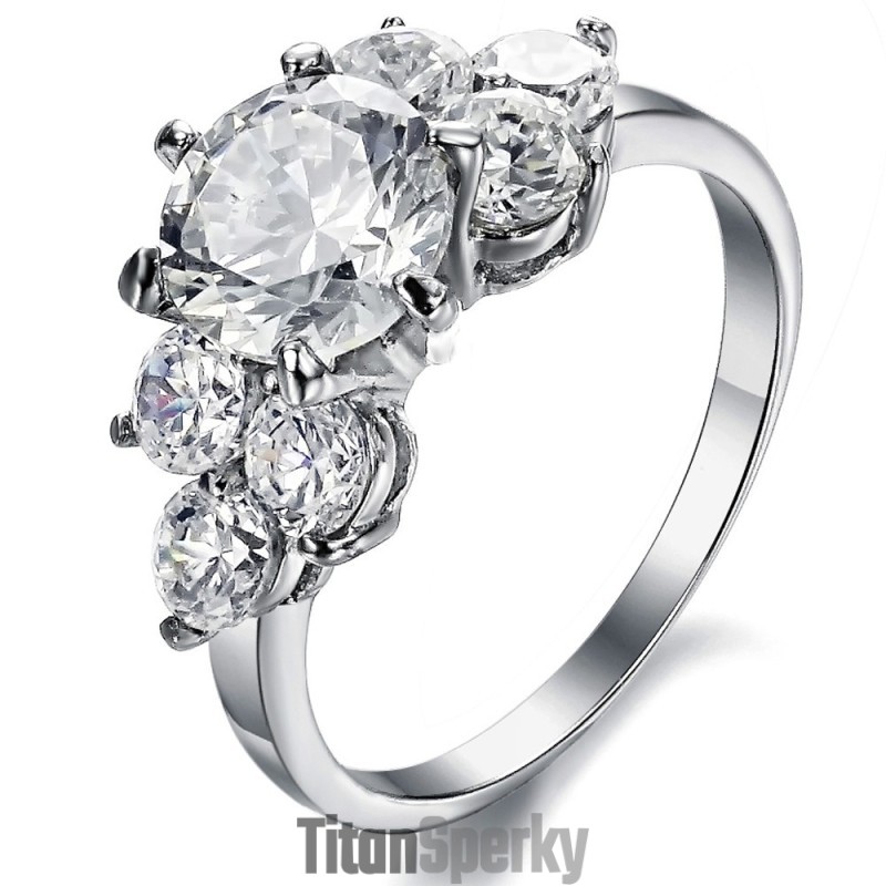 Vysokokvalitný Titánový Prsteň S Kamienkami