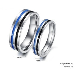 Ľahko Použiteľný Modro-Čierny Titánový Prsteň Pre Milovníkov
