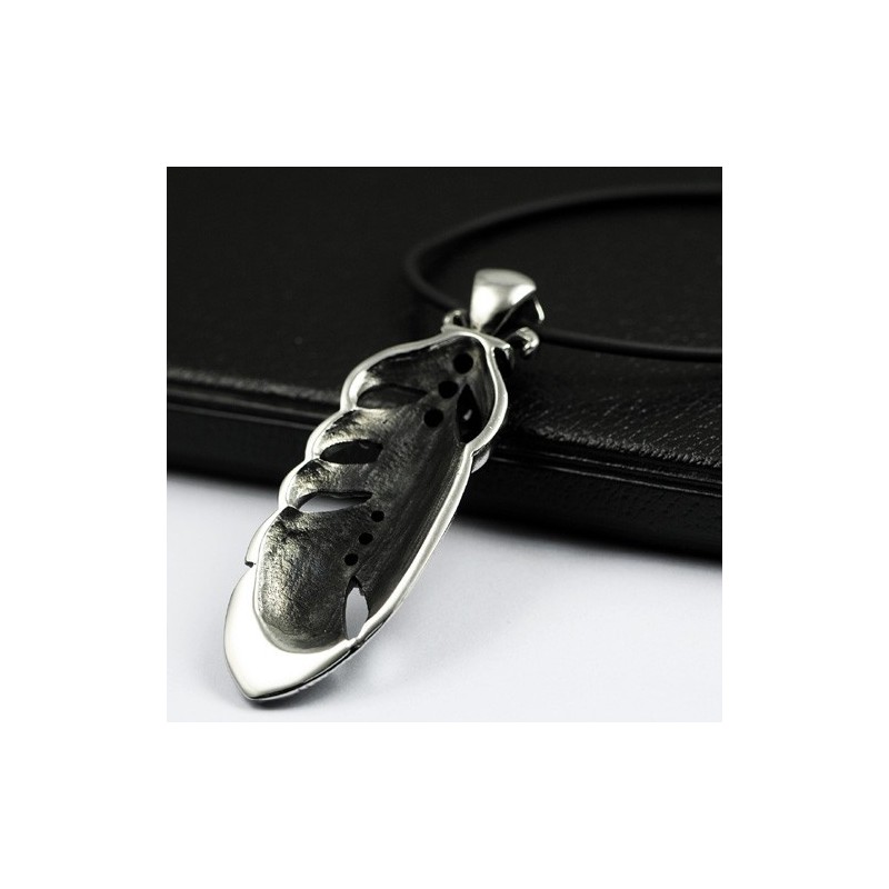 Titánový Prívesok S Lebkou A Pierkami, Horúci Módny Štýl