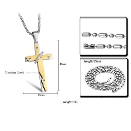 Titánový Náhrdelník S Krížom A Širokými Odrodami