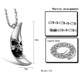 Vysokokvalitný Mužský Titánový Náhrdelník V Tvare Mesiaca