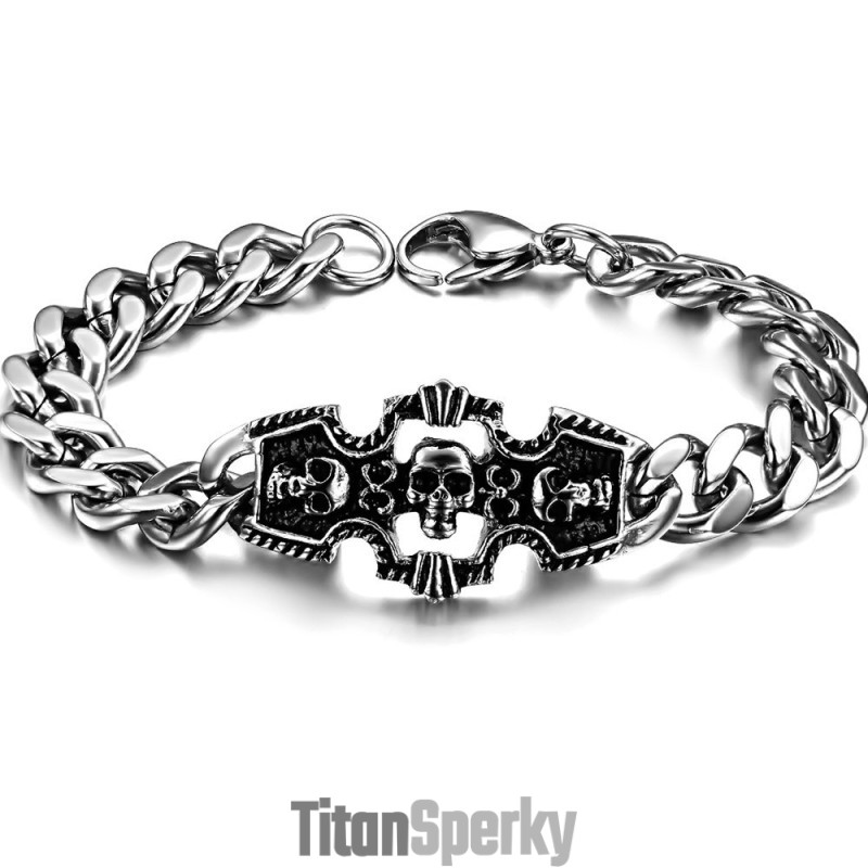 Vynikajúci Kvalitný Titánový Náramok S Lebkou Pre Mužov
