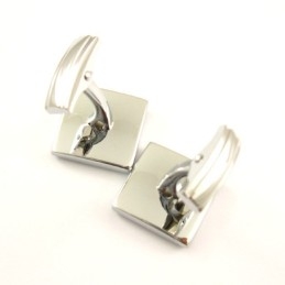 Titánové Manžetové Gombíky S Horizontálnym Pruhom A Štvorcovým Vzorom