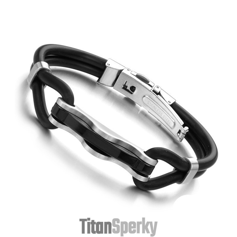 Kráľ Kvantity, Čierny Titánový Kožený Náramok