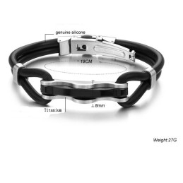 Kráľ Kvantity, Čierny Titánový Kožený Náramok