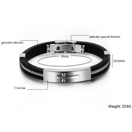 Vynikajúci Kvalitný Pánsky Titánový Náramok S Krížom