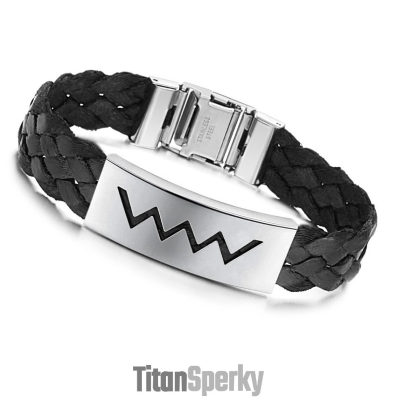Titánový Kožený Náramok V Tvare Vodnej Vlny Sa Dobre Predáva Po Celom Svete