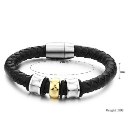 Spoľahlivý Reputačný Okrúhly Titánový Kožený Náramok