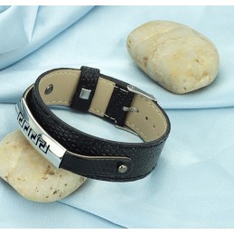 Vysokokvalitný Čierny Titánový Kožený Náramok