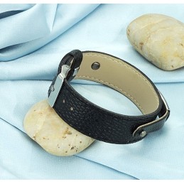 Vysokokvalitný Čierny Titánový Kožený Náramok