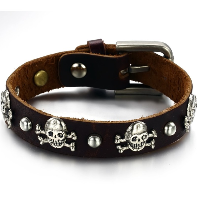 Stabilný Kvalitný Pánsky Retro Titánový Kožený Náramok