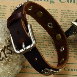 Stabilný Kvalitný Pánsky Retro Titánový Kožený Náramok