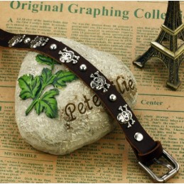 Stabilný Kvalitný Pánsky Retro Titánový Kožený Náramok