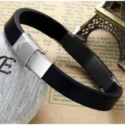 Odolný Čierny Titánový Kožený Náramok