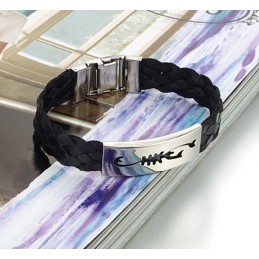 Ľahko Použiteľný Pánsky Titánový Kožený Náramok So Škorpiónom