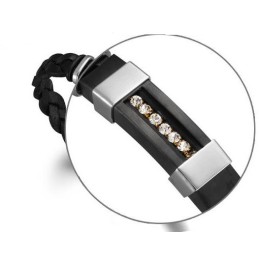 Spoľahlivý Reputačný Pánsky Čierny Titánový Kožený Náramok