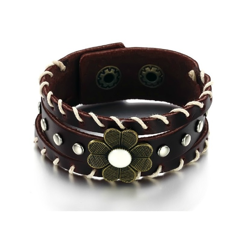 Kráľ Kvantity Unisex Titánový Kožený Náramok