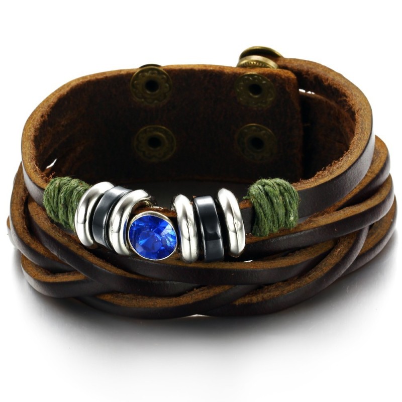 Kompletné Špecifikácie Titánového Koženého Náramku S Kamienkami