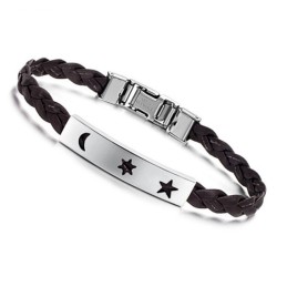 Odolný Titánový Kožený Náramok