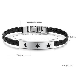 Odolný Titánový Kožený Náramok