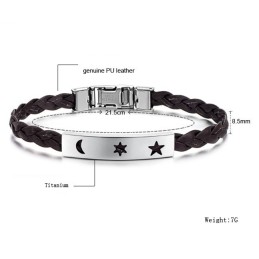 Odolný Titánový Kožený Náramok