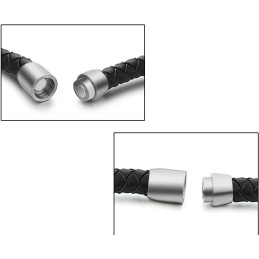 Vysokokvalitný Čierny Titánový Kožený Náramok