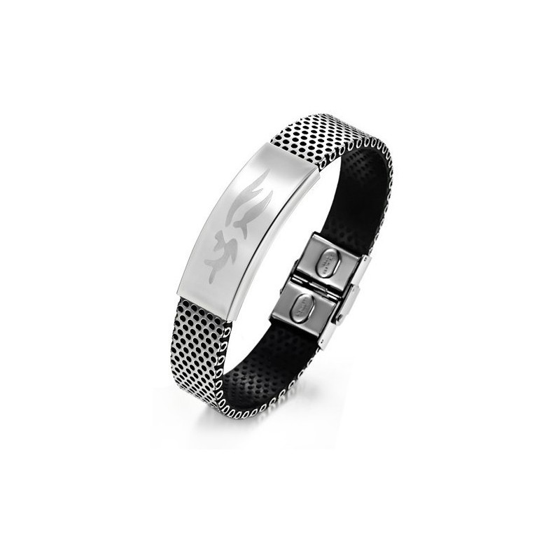 Odolný Pánsky Titánový Kožený Náramok