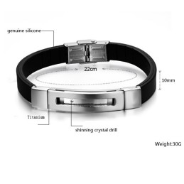 Vynikajúci Kvalitný Pánsky Titánový Silikónový Náramok