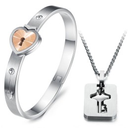 Vysokokvalitný Titánový Náramok V Tvare Zámku Pre Milovníkov