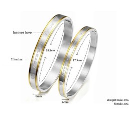 Stabilná Kvalita Forever Love Titanium Bangle Pre Milovníkov