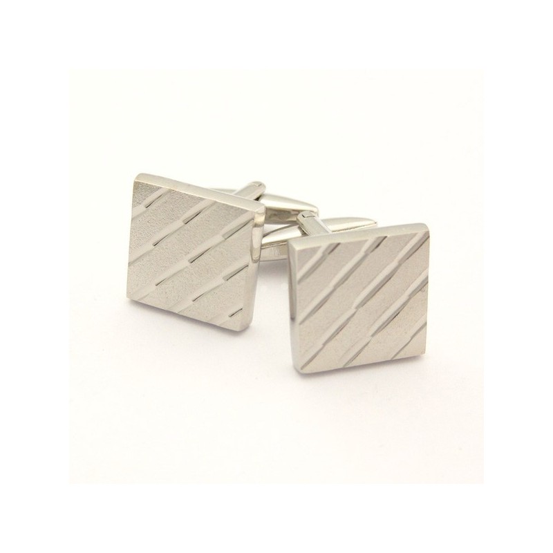 Titánové A Pruhované Štvorcové Manžetové Gombíky