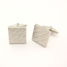 Titánové A Pruhované Štvorcové Manžetové Gombíky