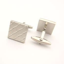 Titánové A Pruhované Štvorcové Manžetové Gombíky