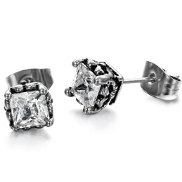 Unisex Titánové Náušnice Stabilnej Kvality S Diamantom