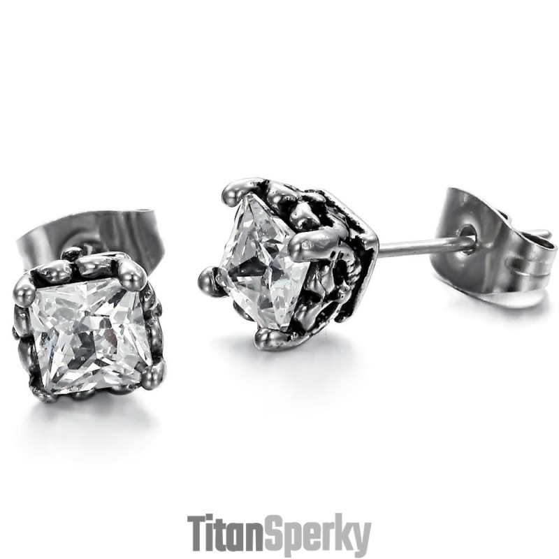 Unisex Titánové Náušnice Stabilnej Kvality S Diamantom Unisex Titánové Náušnice Stabilnej Kvality S Diamantom