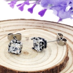 Unisex Titánové Náušnice Stabilnej Kvality S Diamantom