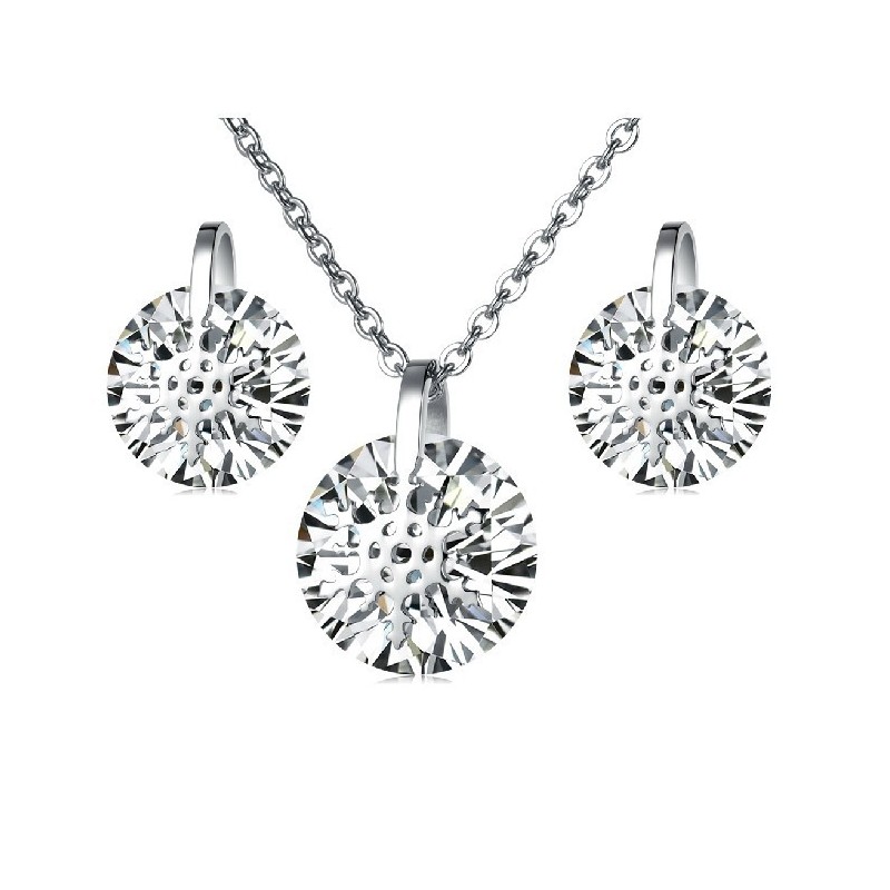 Titánový Náhrdelník A Náušnice S Kamienkami V Tvare Snehovej Vločky Zaručené Kvality A Množstva