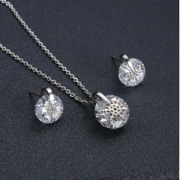 Titánový Náhrdelník A Náušnice S Kamienkami V Tvare Snehovej Vločky Zaručené Kvality A Množstva