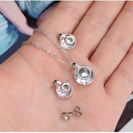 Titánový Náhrdelník A Náušnice S Kamienkami V Tvare Snehovej Vločky Zaručené Kvality A Množstva