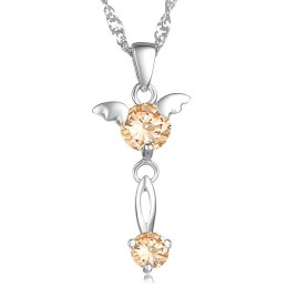 Stabilný Kvalitný Dámsky Fialový  Pokovovaný Titánový Náhrdelník S Diamantom