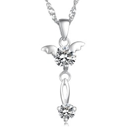 Stabilný Kvalitný Dámsky Fialový  Pokovovaný Titánový Náhrdelník S Diamantom