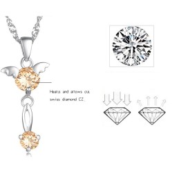 Stabilný Kvalitný Dámsky Fialový  Pokovovaný Titánový Náhrdelník S Diamantom