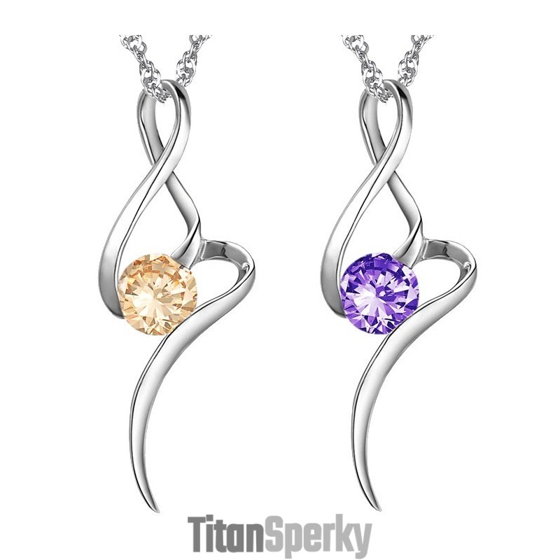 Dobre Sa Predáva Po Celom Svete Dámsky Fialový  Pokovovaný Titánový Náhrdelník S Diamantom