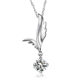 Spoľahlivý Kvalitný Ženský Titánový Náhrdelník V Tvare Krídla S  A Kamienkami