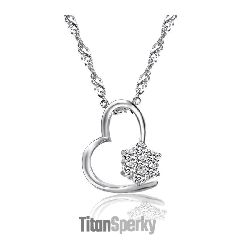Stabilný Kvalitný Dámsky Platinový Titánový Náhrdelník S Diamantom Stabilný Kvalitný Dámsky Platinový Titánový Náhrdelník S Diamantom