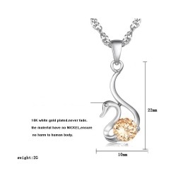 Spoľahlivý Reputačný Ženský Náhrdelník S m Pokovovaním A Titánovým Vzorom V Tvare Labute S Diamantom
